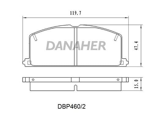Danaher DBP460/2 Гальмівні колодки, комплект DBP4602: Купити в Україні - Добра ціна на EXIST.UA!