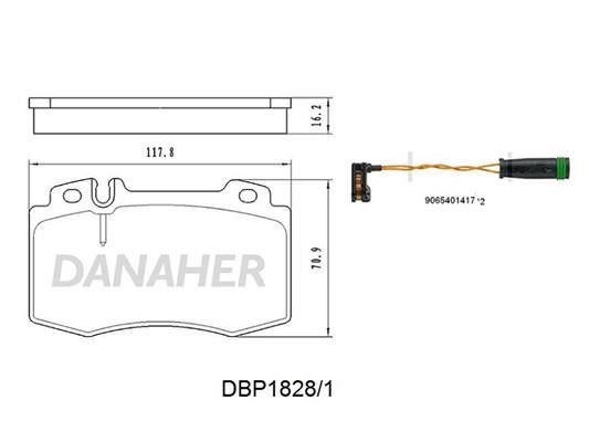 Danaher DBP1828/1 Гальмівні колодки, комплект DBP18281: Купити в Україні - Добра ціна на EXIST.UA!