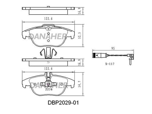 Danaher DBP2029-01 Гальмівні колодки, комплект DBP202901: Купити в Україні - Добра ціна на EXIST.UA!