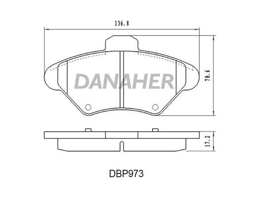 Danaher DBP973 Гальмівні колодки, комплект DBP973: Купити в Україні - Добра ціна на EXIST.UA!
