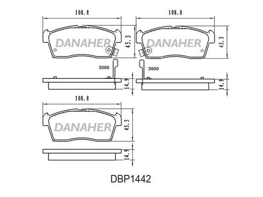 Danaher DBP1442 Гальмівні колодки, комплект DBP1442: Купити в Україні - Добра ціна на EXIST.UA!