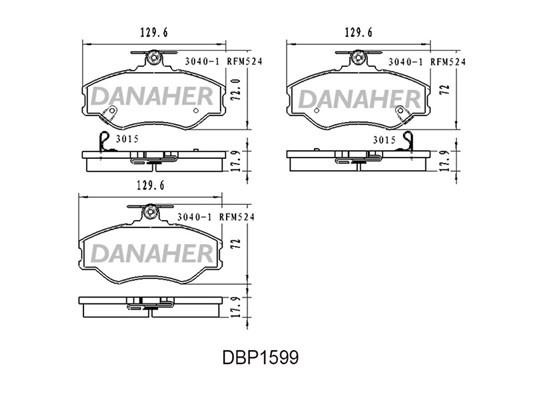 Danaher DBP1599 Гальмівні колодки, комплект DBP1599: Купити в Україні - Добра ціна на EXIST.UA!