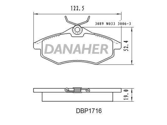 Danaher DBP1716 Гальмівні колодки, комплект DBP1716: Купити в Україні - Добра ціна на EXIST.UA!
