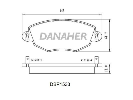 Danaher DBP1533 Гальмівні колодки, комплект DBP1533: Купити в Україні - Добра ціна на EXIST.UA!