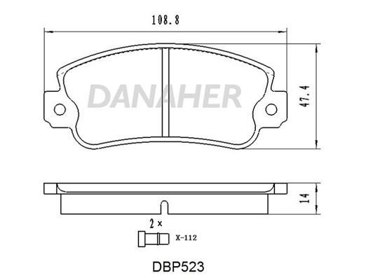 Danaher DBP523 Гальмівні колодки, комплект DBP523: Купити в Україні - Добра ціна на EXIST.UA!