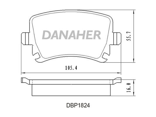 Danaher DBP1824 Гальмівні колодки, комплект DBP1824: Купити в Україні - Добра ціна на EXIST.UA!