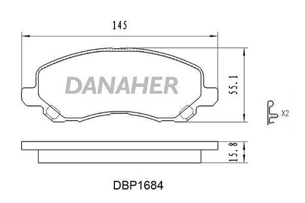 Danaher DBP1684 Гальмівні колодки, комплект DBP1684: Купити в Україні - Добра ціна на EXIST.UA!