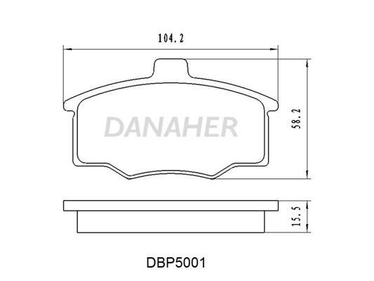 Danaher DBP5001 Гальмівні колодки, комплект DBP5001: Купити в Україні - Добра ціна на EXIST.UA!
