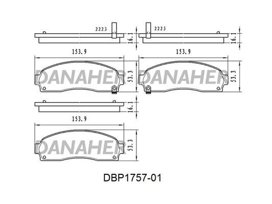 Danaher DBP1757-01 Гальмівні колодки, комплект DBP175701: Купити в Україні - Добра ціна на EXIST.UA!