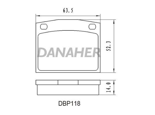 Danaher DBP118 Гальмівні колодки, комплект DBP118: Купити в Україні - Добра ціна на EXIST.UA!
