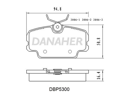 Danaher DBP5300 Гальмівні колодки, комплект DBP5300: Купити в Україні - Добра ціна на EXIST.UA!