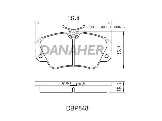 Danaher DBP848 Гальмівні колодки, комплект DBP848: Купити в Україні - Добра ціна на EXIST.UA!