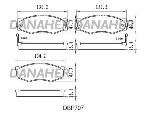 Danaher DBP707 Гальмівні колодки, комплект DBP707: Купити в Україні - Добра ціна на EXIST.UA!