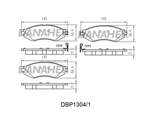 Danaher DBP1304/1 Гальмівні колодки передні, комплект DBP13041: Купити в Україні - Добра ціна на EXIST.UA!