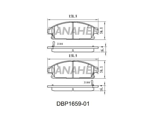 Danaher DBP1659-01 Гальмівні колодки, комплект DBP165901: Приваблива ціна - Купити в Україні на EXIST.UA!