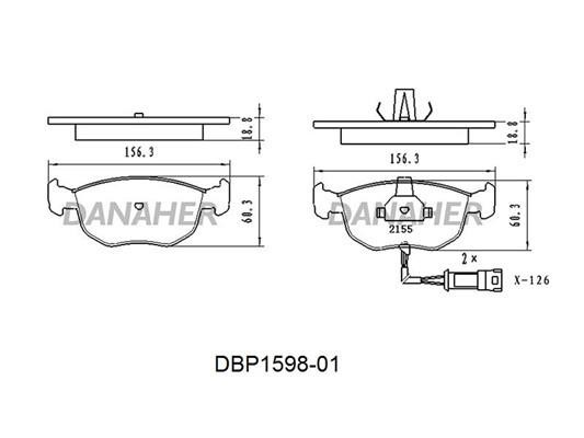 Danaher DBP1598-01 Гальмівні колодки, комплект DBP159801: Купити в Україні - Добра ціна на EXIST.UA!