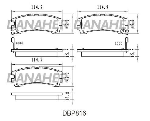 Danaher DBP816 Гальмівні колодки, комплект DBP816: Купити в Україні - Добра ціна на EXIST.UA!