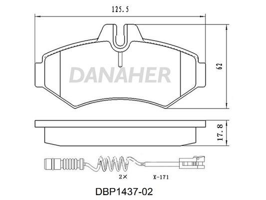 Danaher DBP1437-02 Гальмівні колодки, комплект DBP143702: Приваблива ціна - Купити в Україні на EXIST.UA!