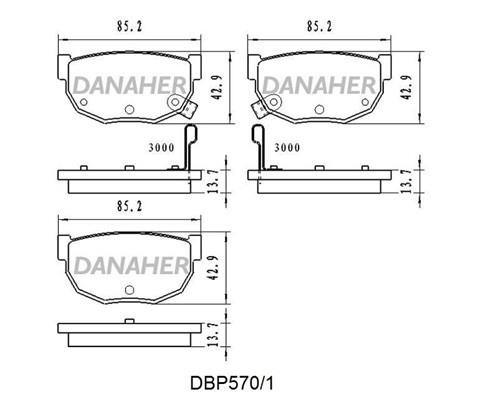 Danaher DBP570/1 Гальмівні колодки, комплект DBP5701: Купити в Україні - Добра ціна на EXIST.UA!