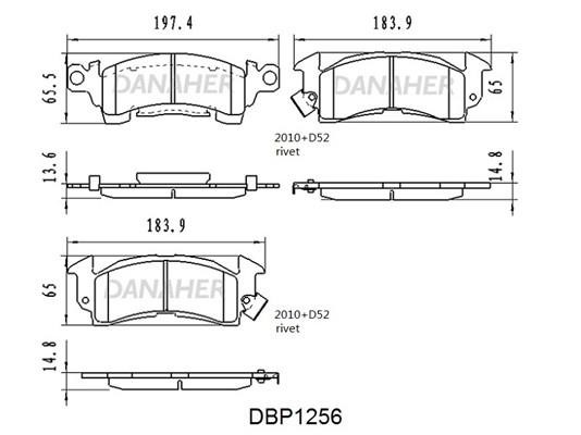 Danaher DBP1256 Гальмівні колодки, комплект DBP1256: Приваблива ціна - Купити в Україні на EXIST.UA!