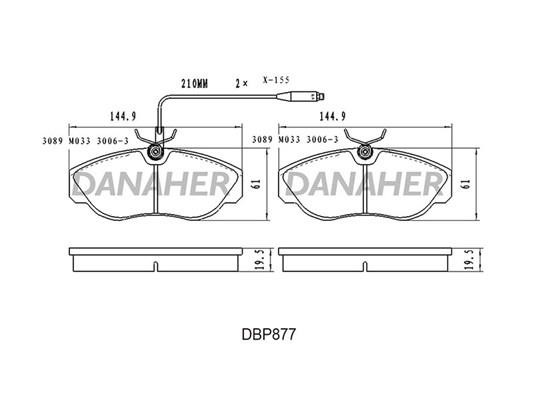 Danaher DBP877 Гальмівні колодки, комплект DBP877: Купити в Україні - Добра ціна на EXIST.UA!