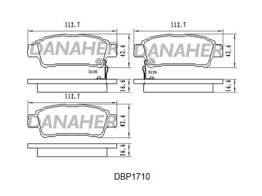 Danaher DBP1710 Гальмівні колодки, комплект DBP1710: Купити в Україні - Добра ціна на EXIST.UA!