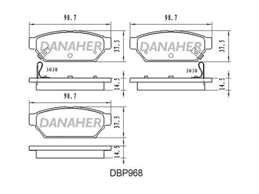 Danaher DBP968 Гальмівні колодки, комплект DBP968: Купити в Україні - Добра ціна на EXIST.UA!