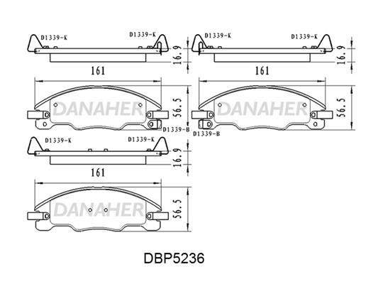 Danaher DBP5236 Гальмівні колодки передні, комплект DBP5236: Купити в Україні - Добра ціна на EXIST.UA!