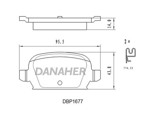 Danaher DBP1677 Гальмівні колодки, комплект DBP1677: Купити в Україні - Добра ціна на EXIST.UA!