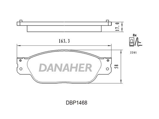 Danaher DBP1468 Гальмівні колодки, комплект DBP1468: Купити в Україні - Добра ціна на EXIST.UA!