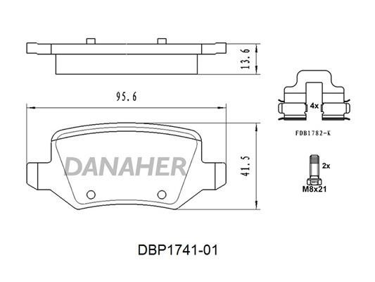 Danaher DBP1741-01 Гальмівні колодки, комплект DBP174101: Купити в Україні - Добра ціна на EXIST.UA!
