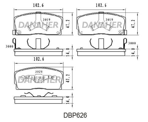 Danaher DBP626 Гальмівні колодки, комплект DBP626: Купити в Україні - Добра ціна на EXIST.UA!
