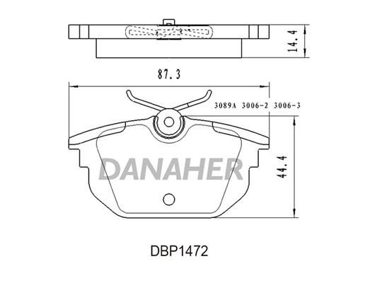 Danaher DBP1472 Гальмівні колодки, комплект DBP1472: Купити в Україні - Добра ціна на EXIST.UA!