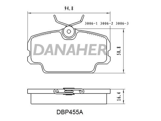 Danaher DBP455A Гальмівні колодки, комплект DBP455A: Купити в Україні - Добра ціна на EXIST.UA!