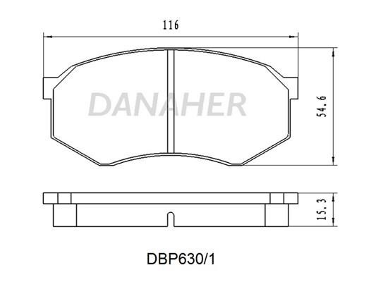 Danaher DBP630/1 Гальмівні колодки, комплект DBP6301: Купити в Україні - Добра ціна на EXIST.UA!