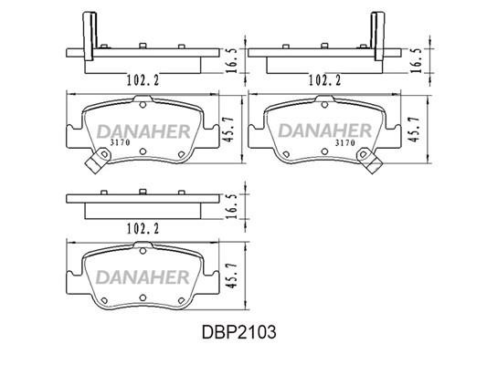 Danaher DBP2103 Гальмівні колодки, комплект DBP2103: Купити в Україні - Добра ціна на EXIST.UA!