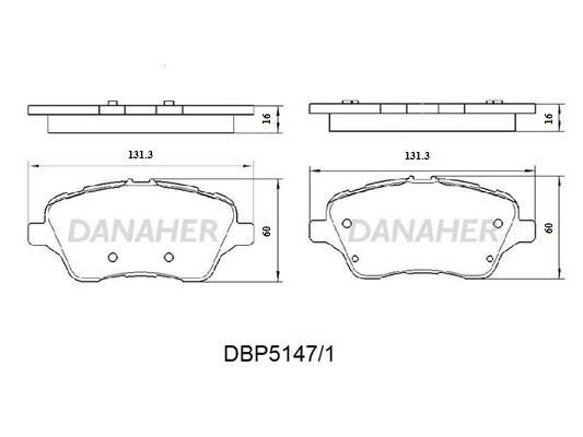 Danaher DBP5147/1 Гальмівні колодки, комплект DBP51471: Купити в Україні - Добра ціна на EXIST.UA!