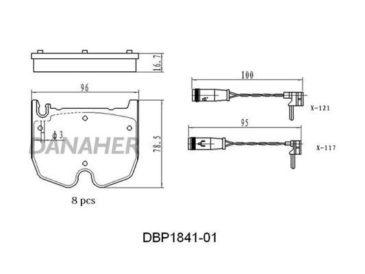 Danaher DBP1841-01 Гальмівні колодки, комплект DBP184101: Купити в Україні - Добра ціна на EXIST.UA!
