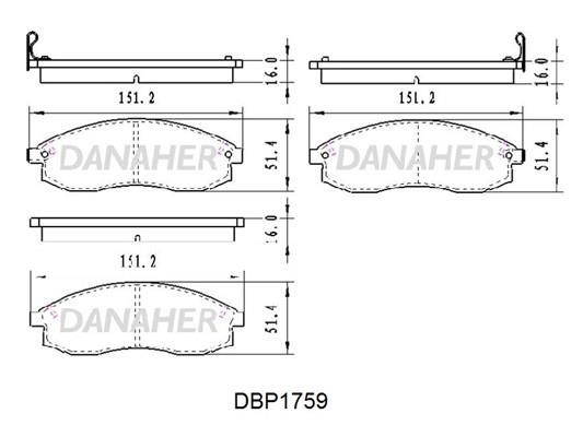 Danaher DBP1759 Гальмівні колодки, комплект DBP1759: Купити в Україні - Добра ціна на EXIST.UA!