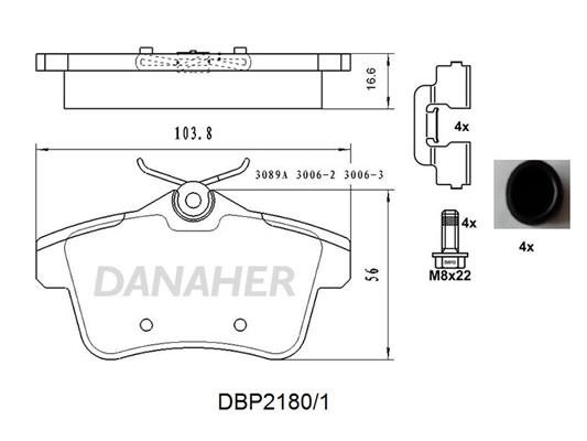 Danaher DBP2180/1 Гальмівні колодки, комплект DBP21801: Купити в Україні - Добра ціна на EXIST.UA!