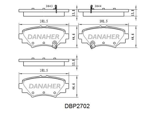 Danaher DBP2702 Гальмівні колодки, комплект DBP2702: Купити в Україні - Добра ціна на EXIST.UA!