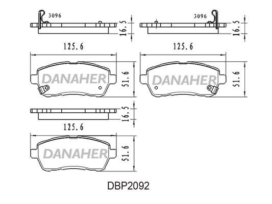 Danaher DBP2092 Гальмівні колодки, комплект DBP2092: Купити в Україні - Добра ціна на EXIST.UA!
