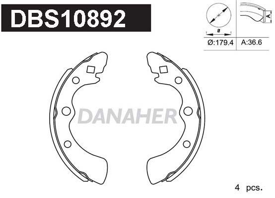 Danaher DBS10892 Колодки гальмівні барабанні, комплект DBS10892: Купити в Україні - Добра ціна на EXIST.UA!