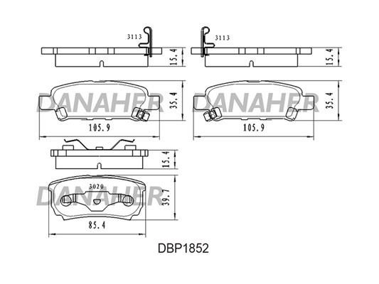 Danaher DBP1852 Гальмівні колодки, комплект DBP1852: Купити в Україні - Добра ціна на EXIST.UA!
