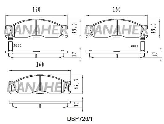 Danaher DBP726/1 Гальмівні колодки, комплект DBP7261: Купити в Україні - Добра ціна на EXIST.UA!