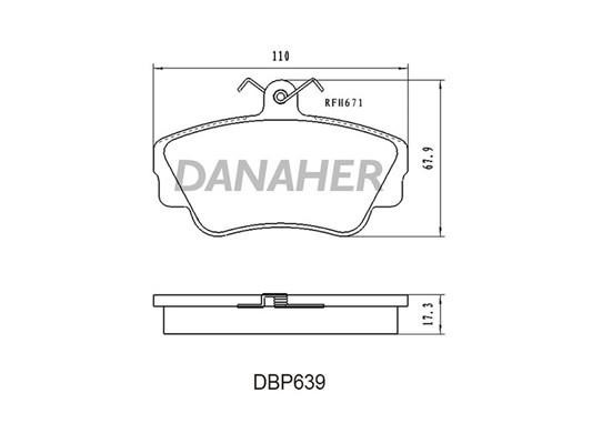 Danaher DBP639 Гальмівні колодки, комплект DBP639: Купити в Україні - Добра ціна на EXIST.UA!