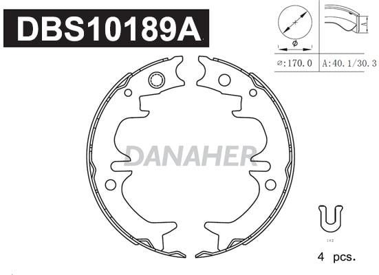 Danaher DBS10189A Колодки гальмівні стояночного гальма DBS10189A: Купити в Україні - Добра ціна на EXIST.UA!