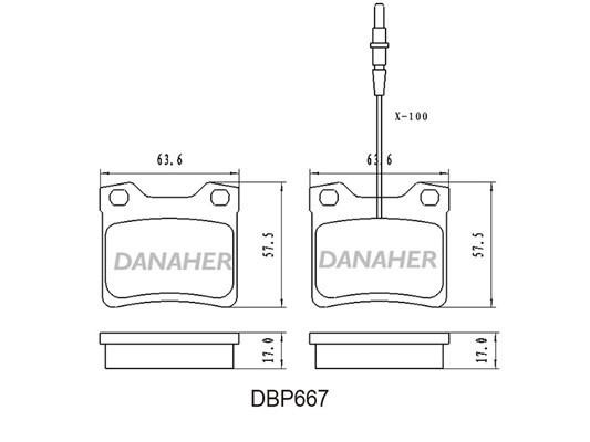 Danaher DBP667 Гальмівні колодки, комплект DBP667: Купити в Україні - Добра ціна на EXIST.UA!