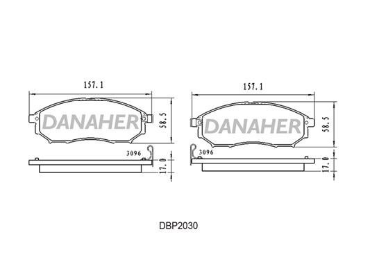 Danaher DBP2030 Гальмівні колодки, комплект DBP2030: Купити в Україні - Добра ціна на EXIST.UA!