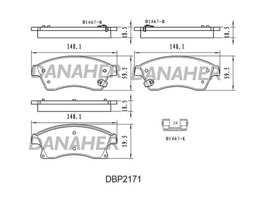 Danaher DBP2171 Гальмівні колодки передні, комплект DBP2171: Купити в Україні - Добра ціна на EXIST.UA!